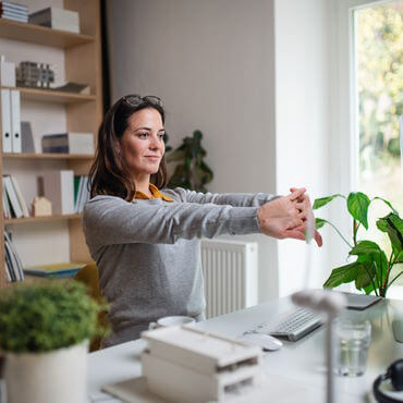 Woman working in her home office